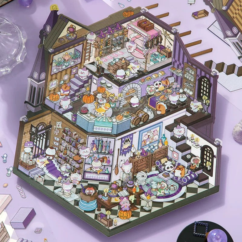 Wonderland Tales 3D Sticker | 4 Cute Miniature Scenes