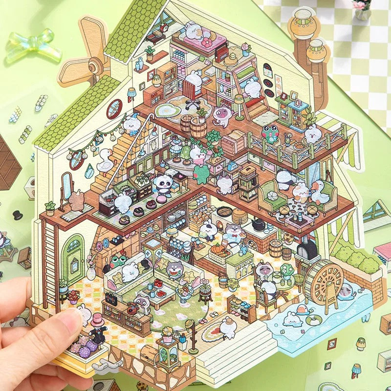 Wonderland Tales 3D Sticker | 4 Cute Miniature Scenes