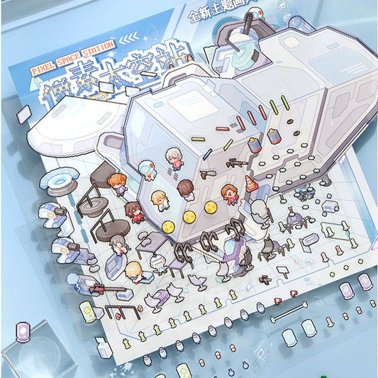 Pixel Adventures 3D Sticker | 2 Cute Miniature Scenes