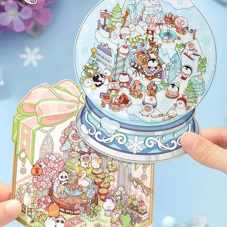 Magical Realm 3D Sticker | 4 Cute Miniature Scenes