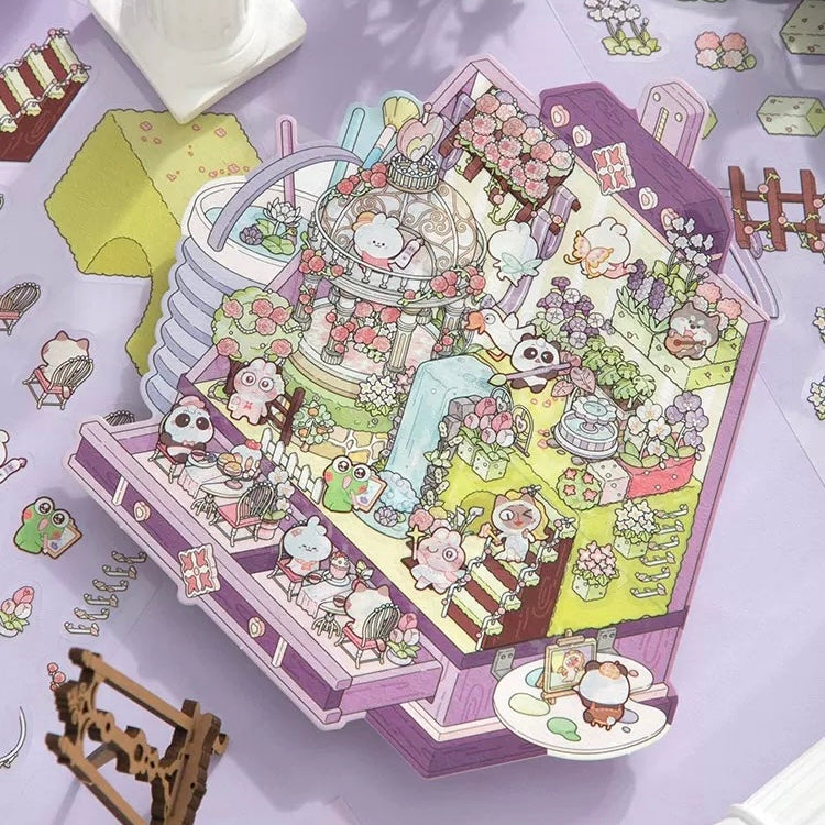 Magical Realm 3D Sticker | 4 Cute Miniature Scenes