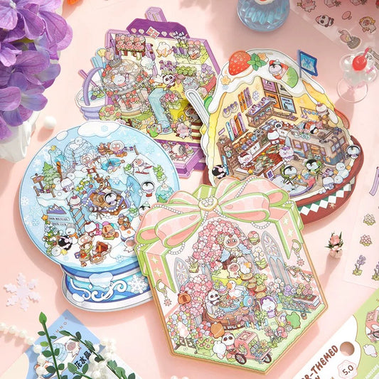 Magical Realm 3D Sticker | 4 Cute Miniature Scenes