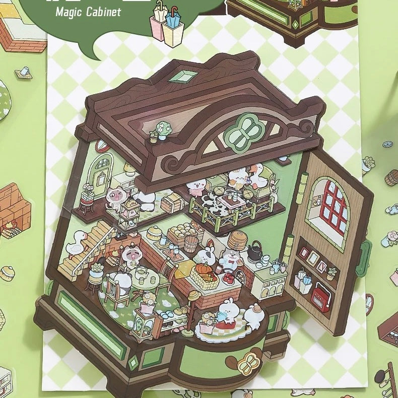 Magical Realm 3D Sticker | 4 Cute Miniature Scenes