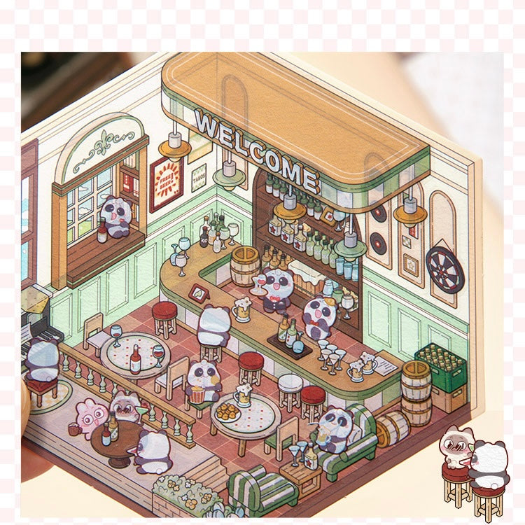 Daily Delights 3D Sticker | 4 Cute Miniature Scenes