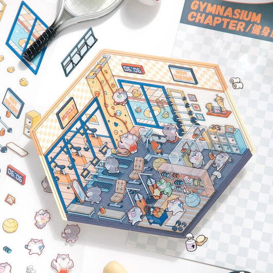 Daily Delights 3D Sticker | 4 Cute Miniature Scenes