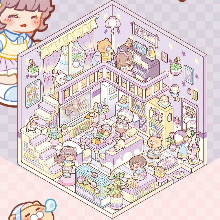 Childhood Dream Home 3D Sticker | 6 Cute Miniature Scenes