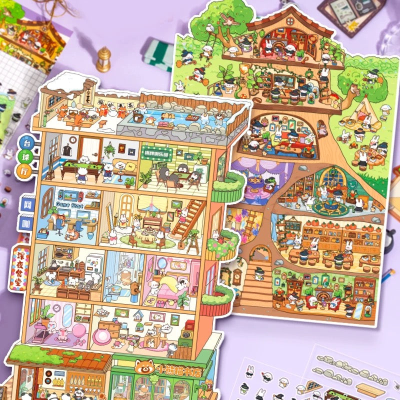Fantasy World 3D Sticker | 2 Cute Miniature Scenes