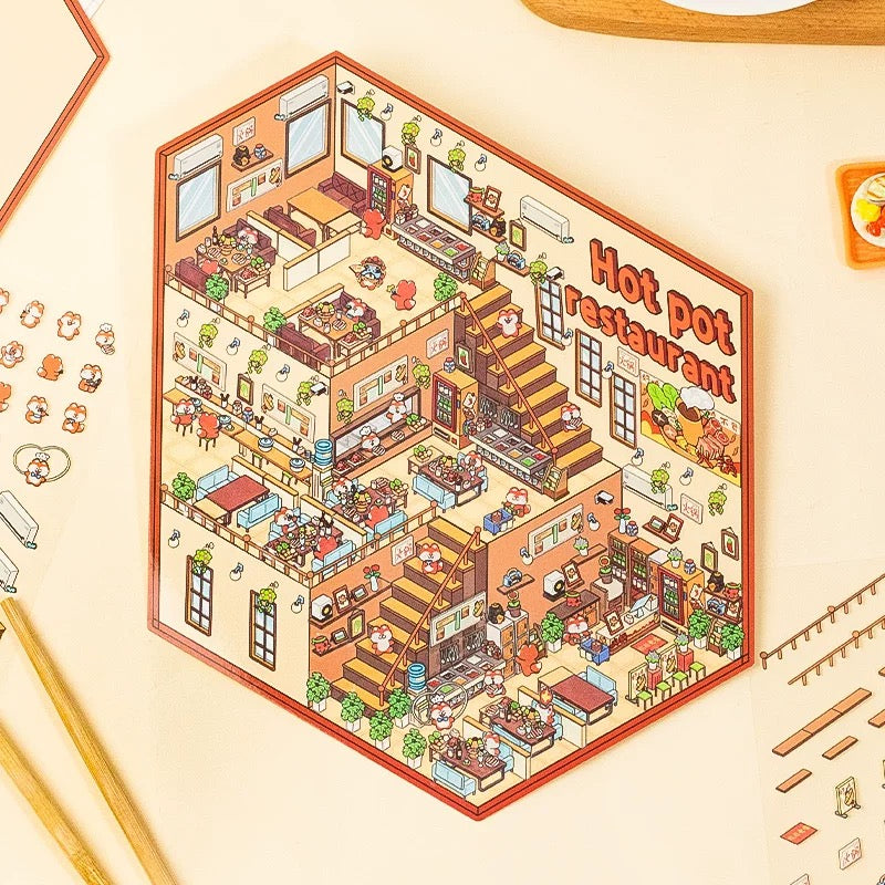 Fantasy World 3D Sticker – 2 Cute Miniature Scenes