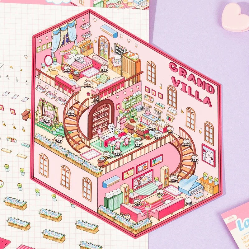 Fantasy World 3D Sticker – 2 Cute Miniature Scenes