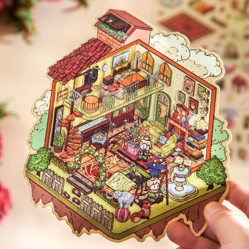 Le Petit Voyage 3D Sticker | 4 Cute Miniature Scenes