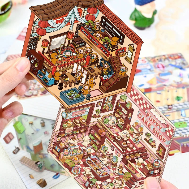 Magical Realm 3D Sticker | 4 Cute Miniature Scenes