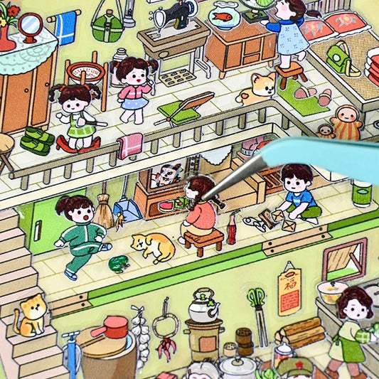 Magical Realm 3D Sticker | 4 Cute Miniature Scenes