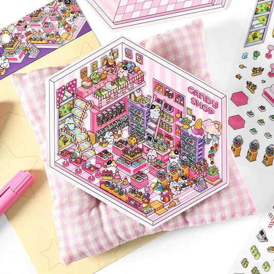 Fairytale Bazaar 3D Sticker | 4 Cute Miniature Scenes
