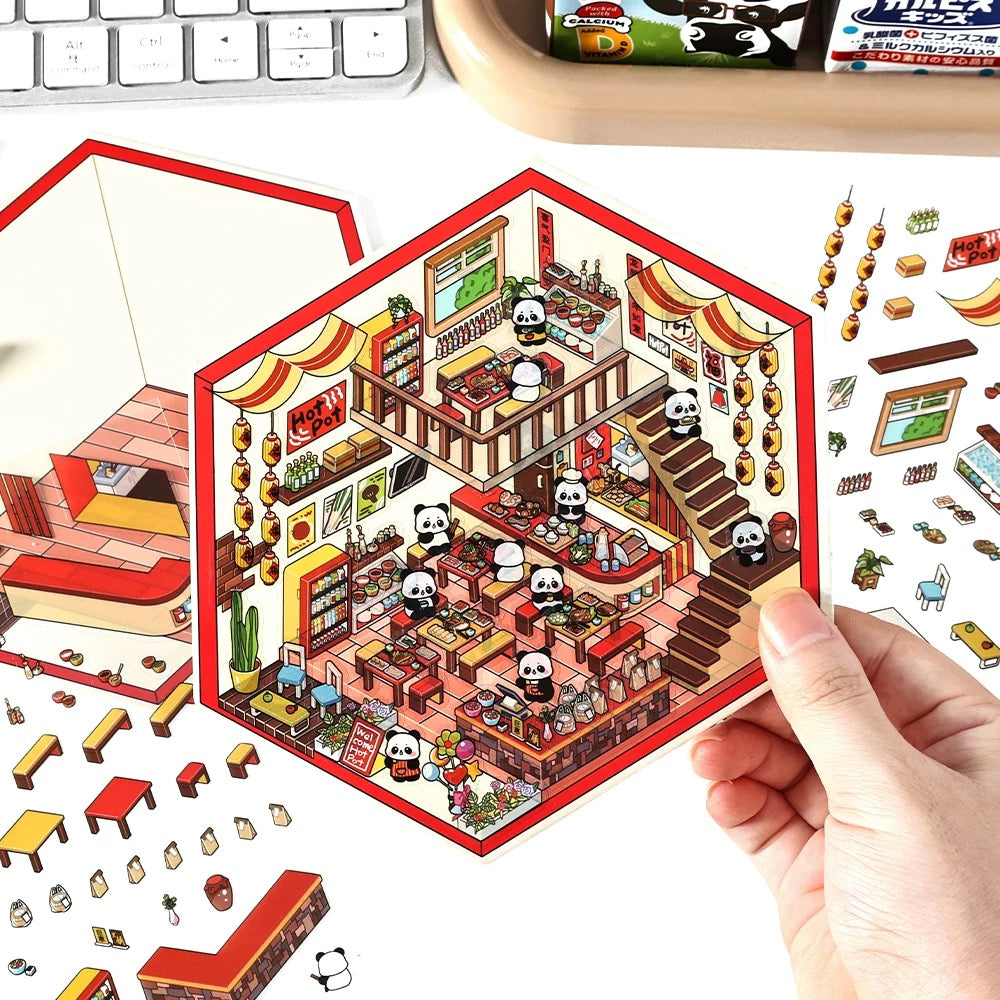 Fairytale Bazaar 3D Sticker | 4 Cute Miniature Scenes