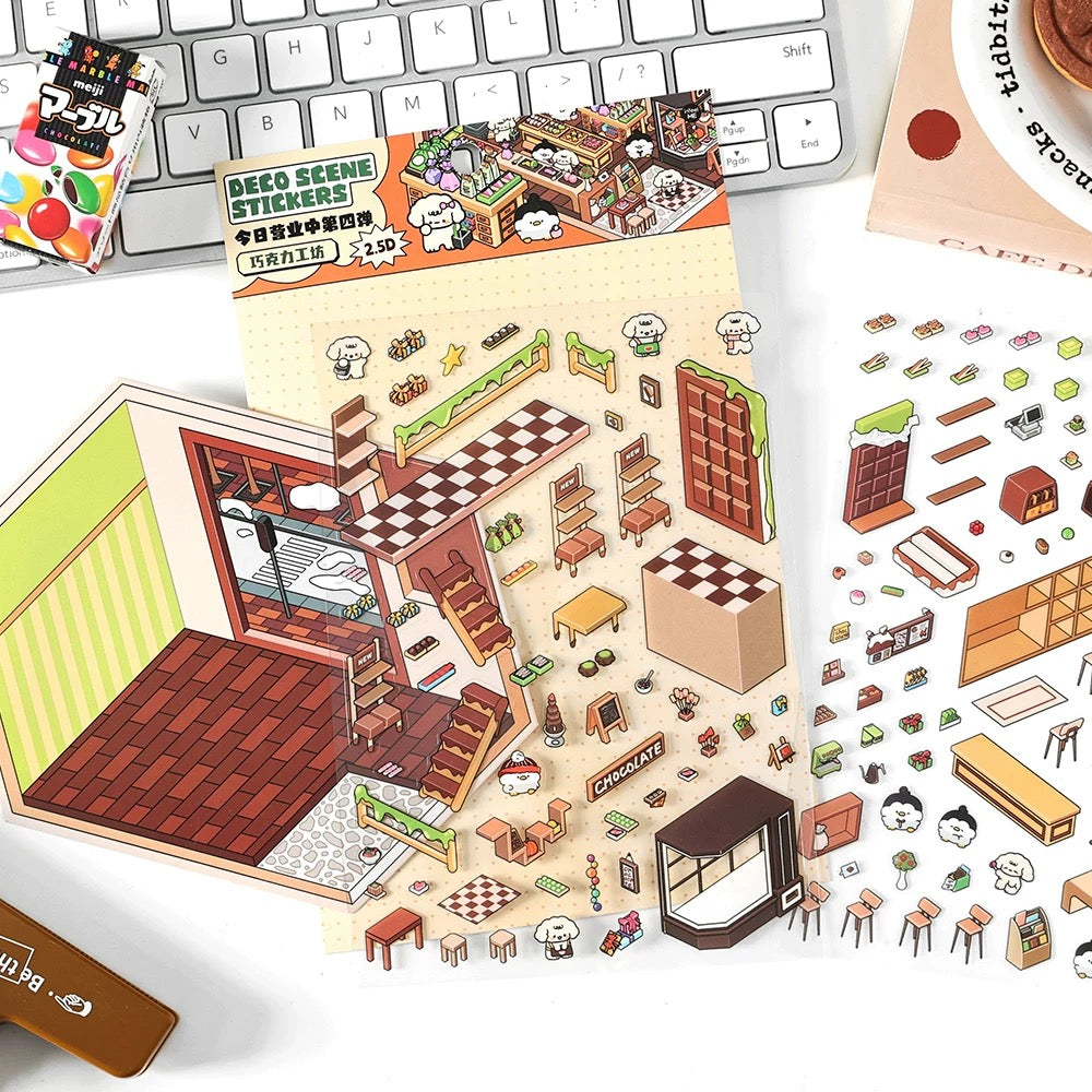 Fairytale Bazaar 3D Sticker | 4 Cute Miniature Scenes