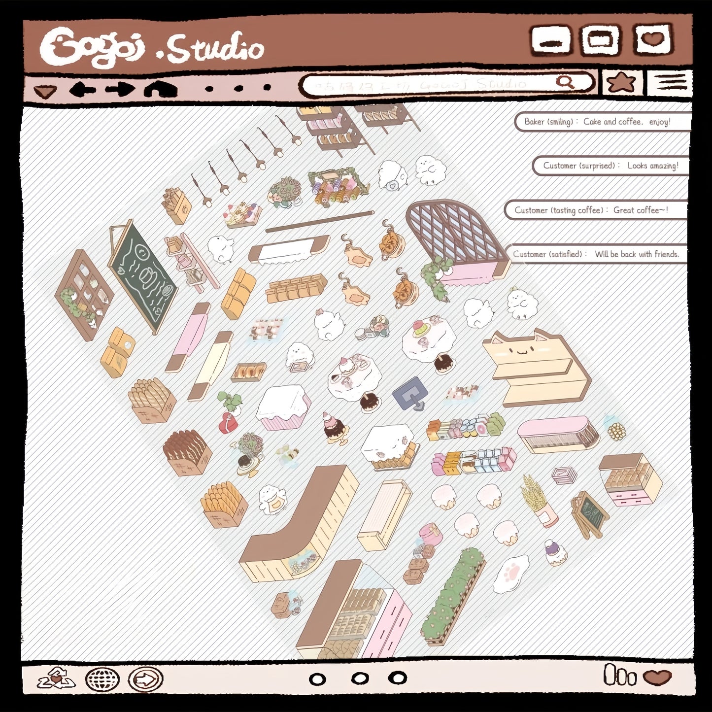 Gogoj Studio 3D Sticker | 4 Cute Miniature Scenes