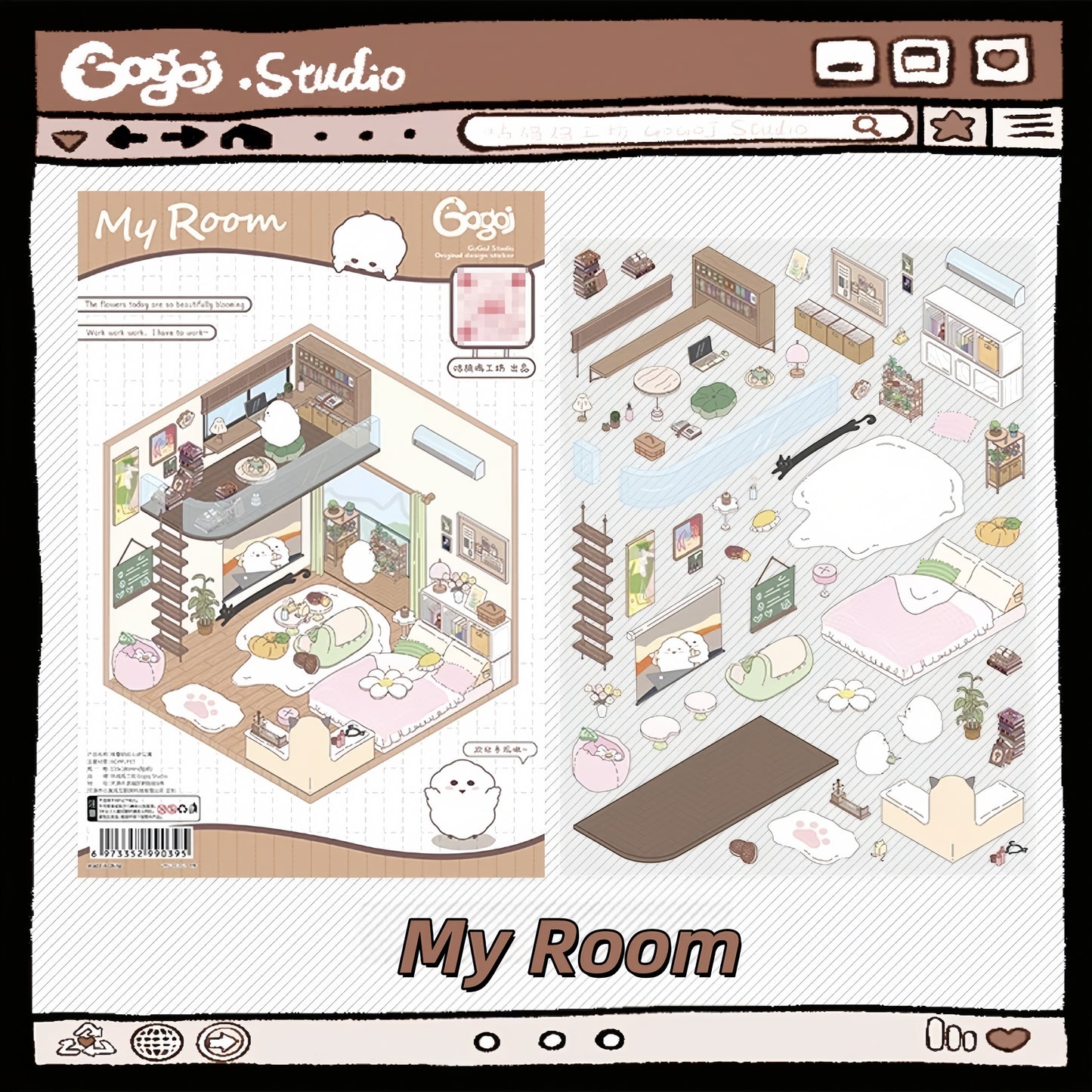 Gogoj Studio 3D Sticker | 4 Cute Miniature Scenes