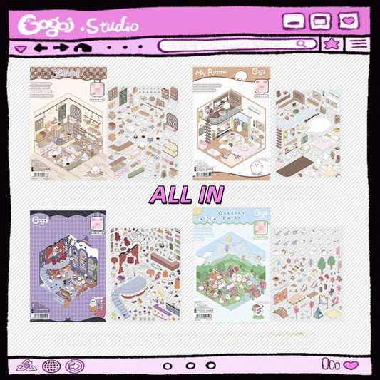Gogoj Studio 3D Sticker | 4 Cute Miniature Scenes