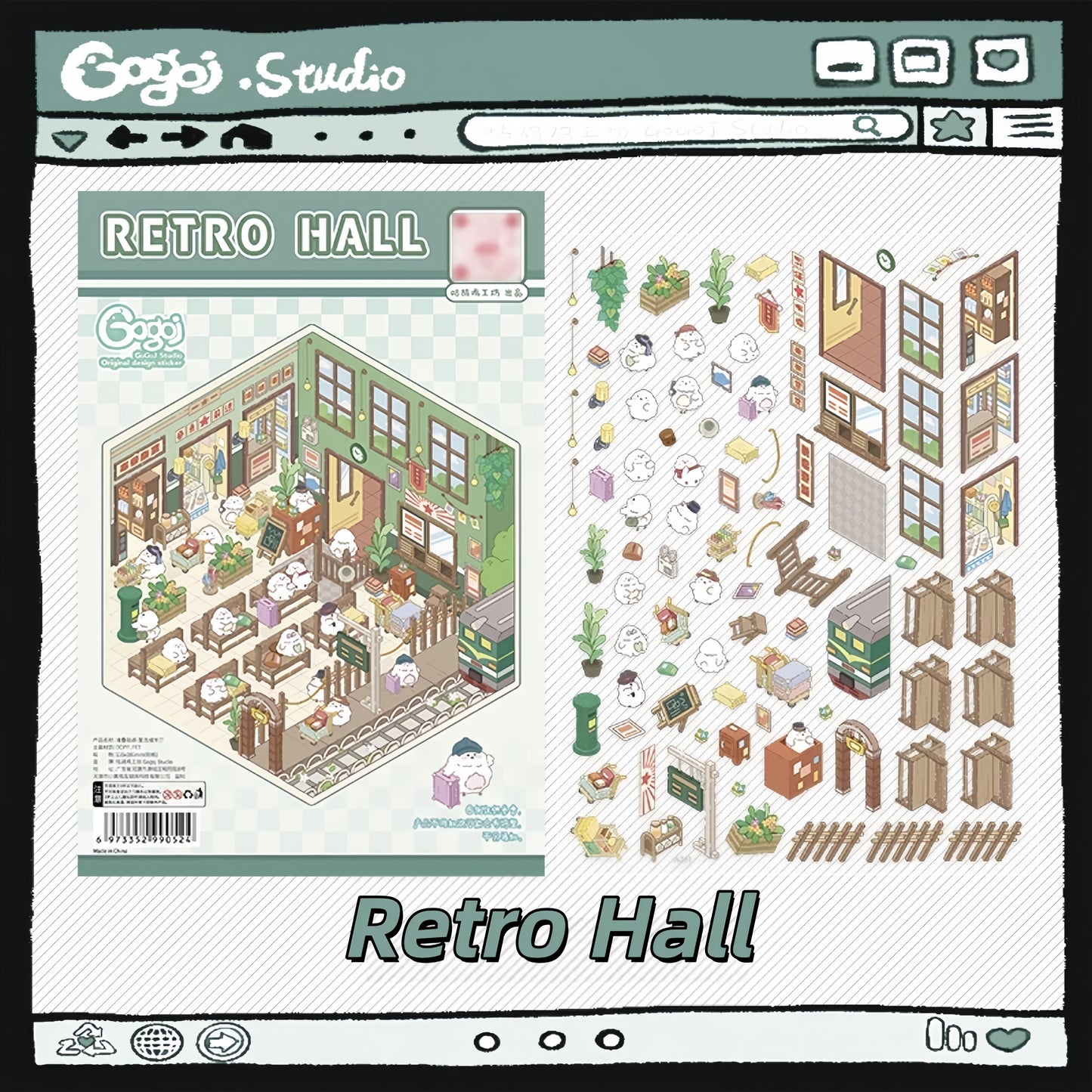 Gogoj Studio 3D Sticker | 4 Cute Miniature Scenes