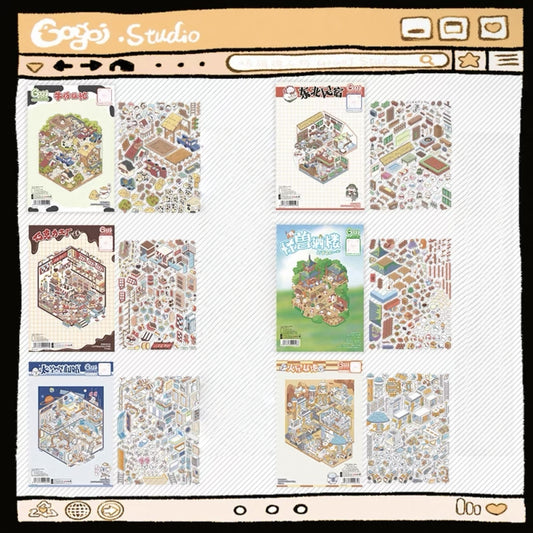 Gogoj Studio 3D Sticker | 6 Cute Miniature Scenes