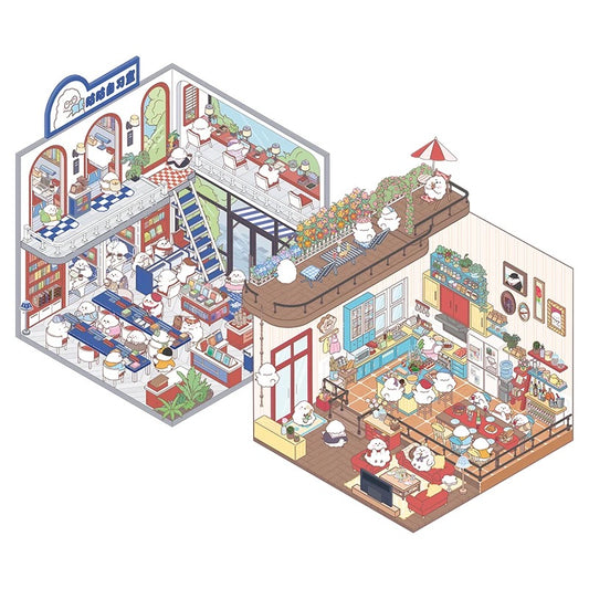 Gogoj Studio 3D Sticker | 2 Cute Miniature Scenes