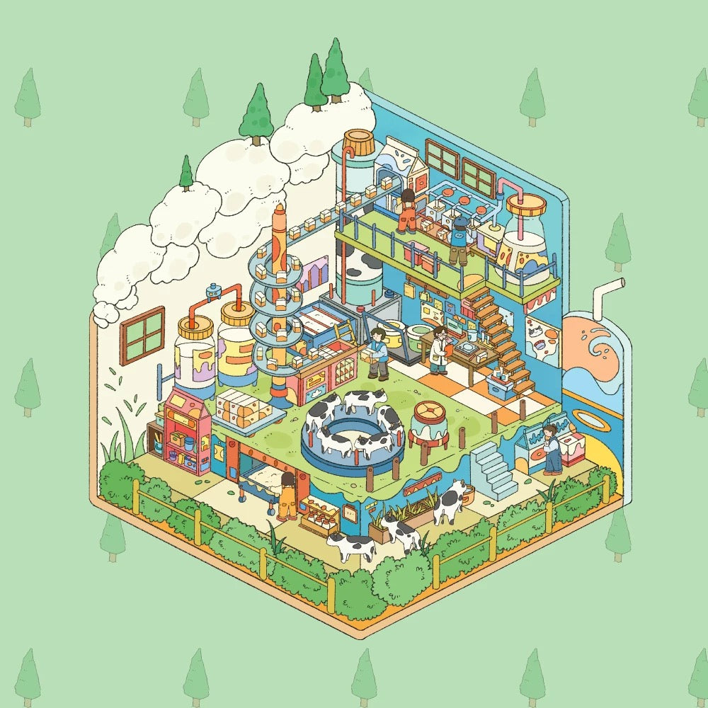 Colorful Little Wonders 3D Sticker | 6 Cute Miniature Scenes