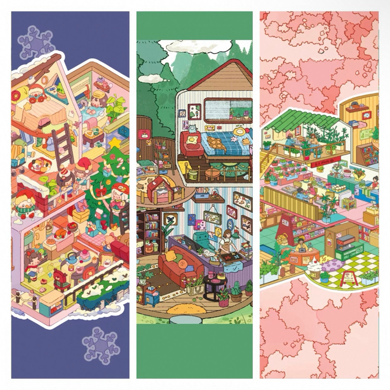 Colorful Little Wonders 3D Sticker | 6 Cute Miniature Scenes