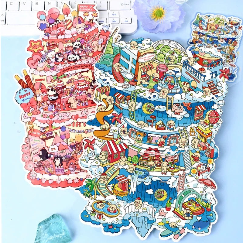 Enchanted Occasions 3D Sticker | 2 Miniature Scenes