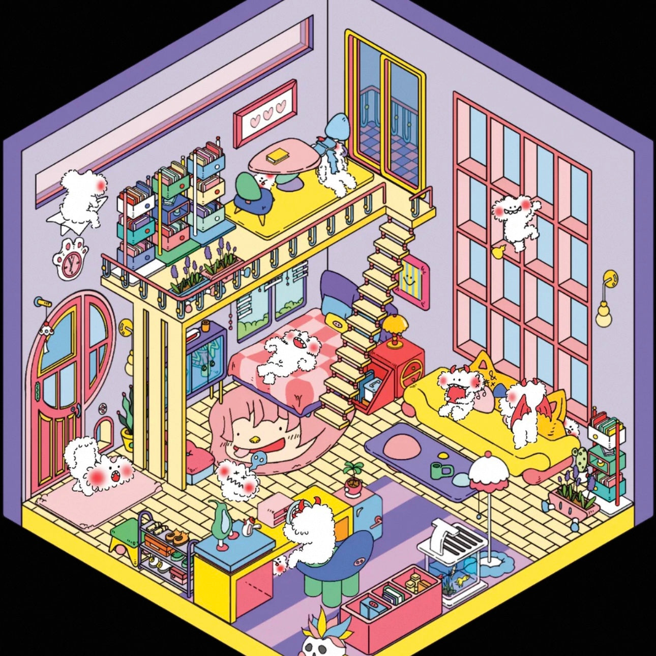 ppqq’s Mischief World 3D Sticker | 6 Cute Miniature Scenes