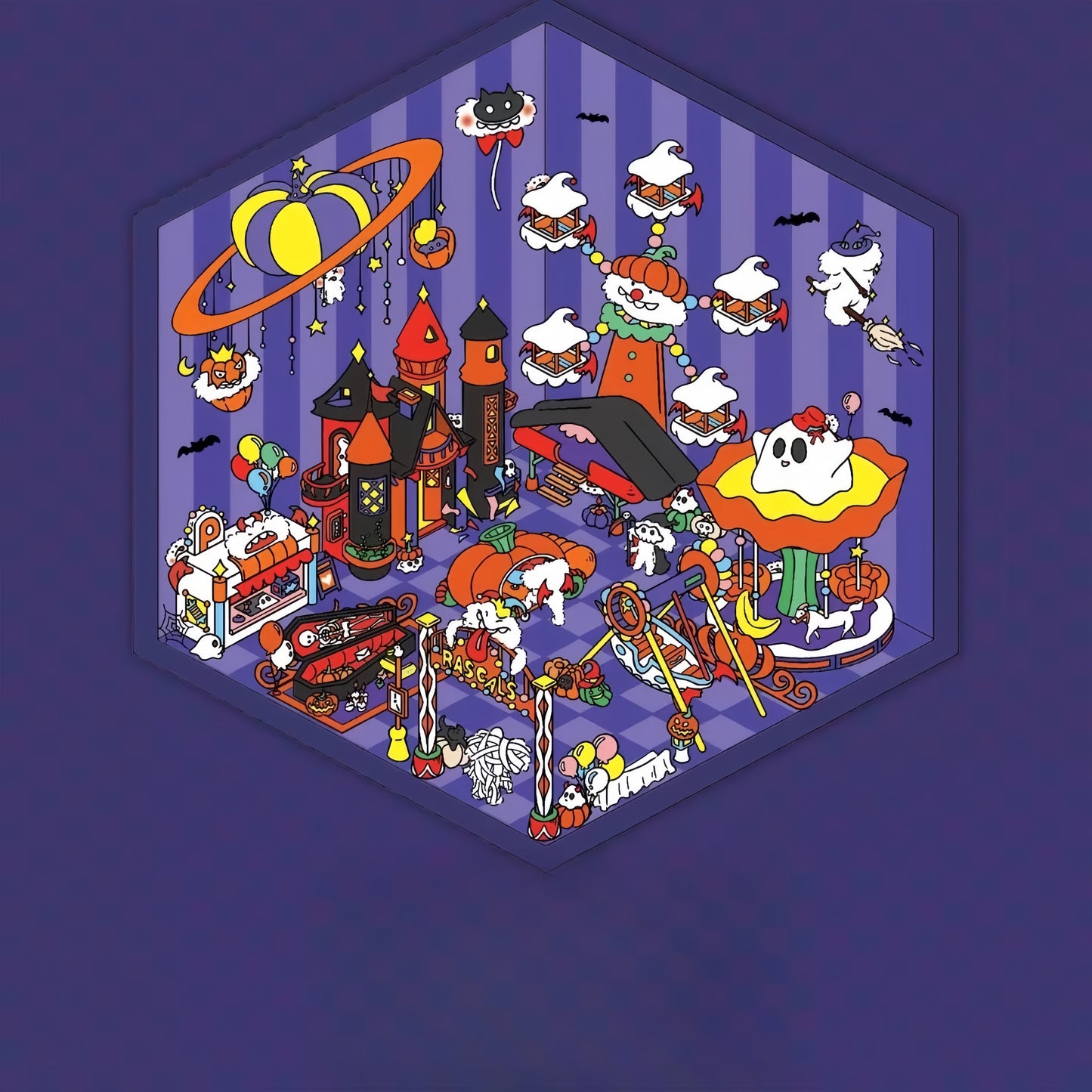 ppqq’s Mischief World 3D Sticker | 6 Cute Miniature Scenes