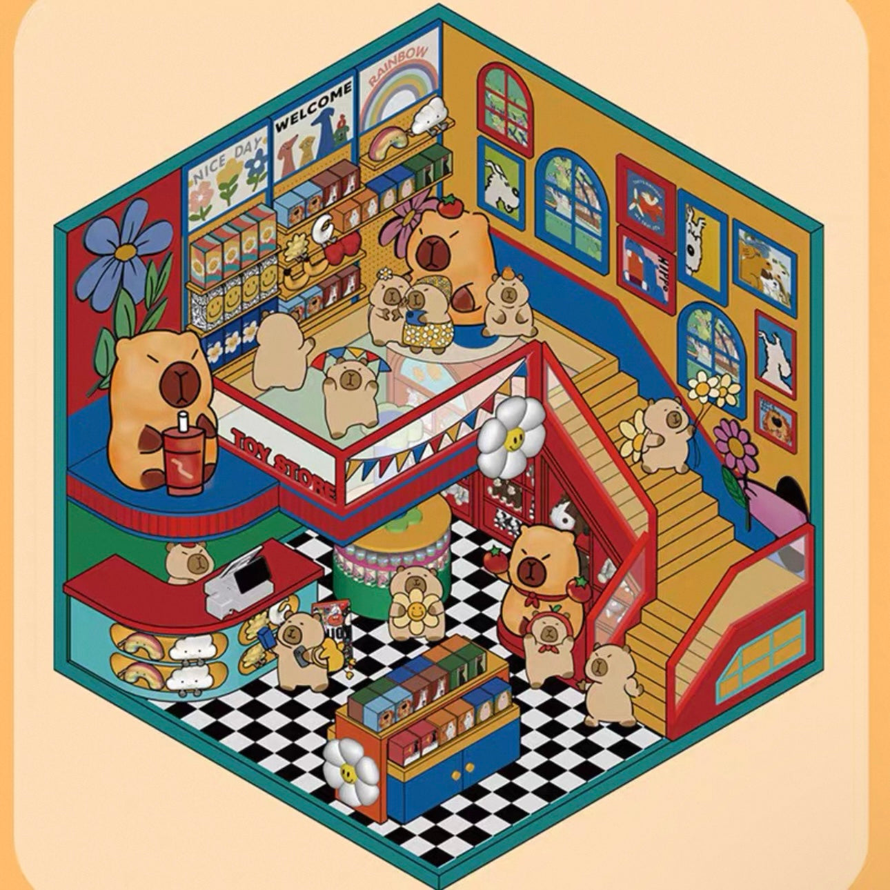 Wonder Playland 3D Sticker | 4 Cute Miniature Scenes