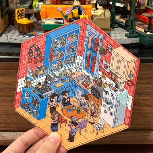 Cozy Days with Friends 3D Sticker | 2 Cute Miniature Scenes