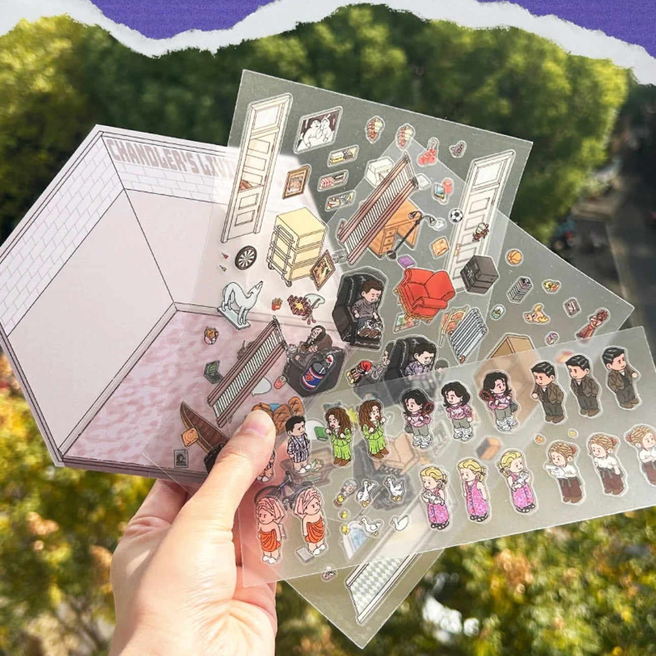 Cozy Days with Friends 3D Sticker | 2 Cute Miniature Scenes