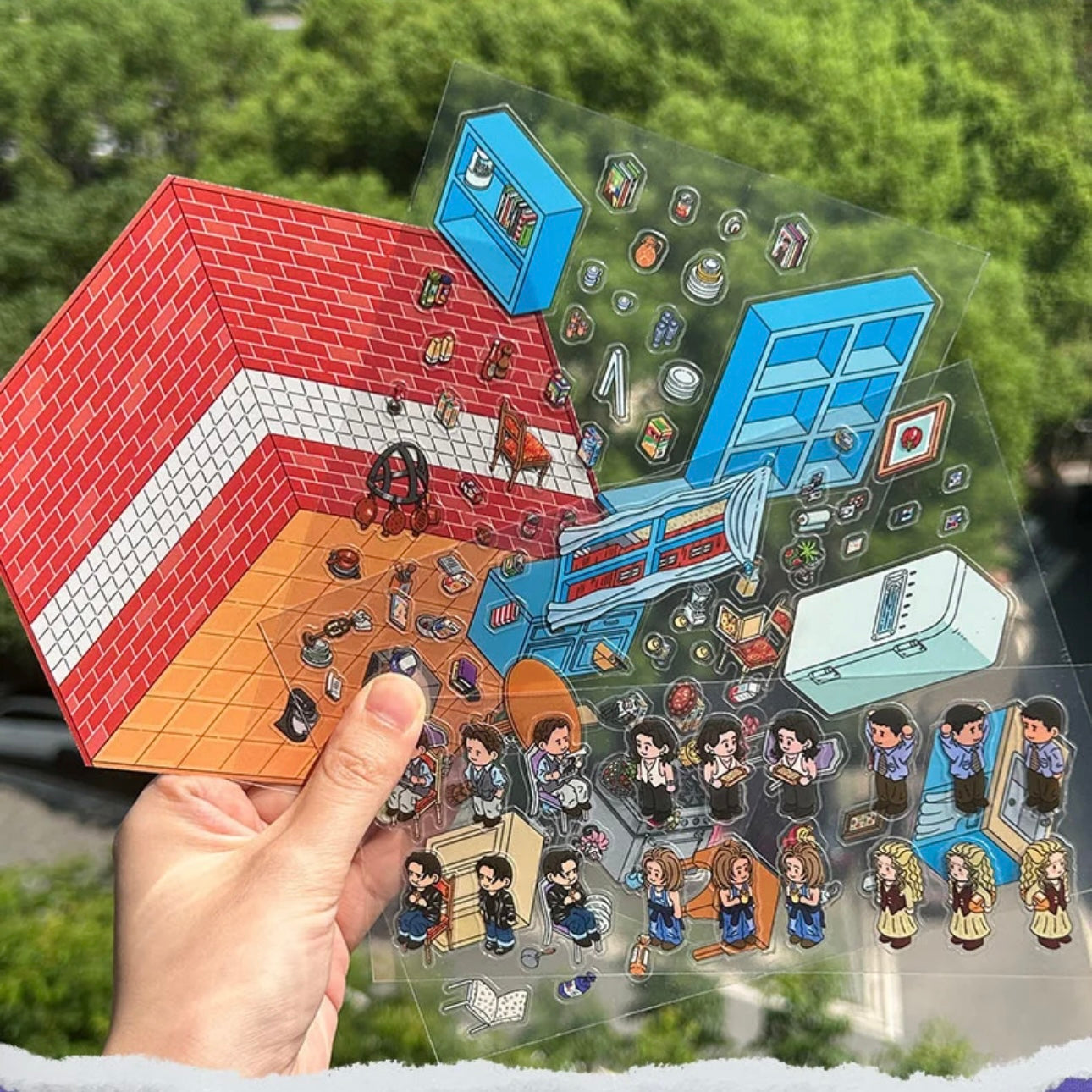 Cozy Days with Friends 3D Sticker | 2 Cute Miniature Scenes