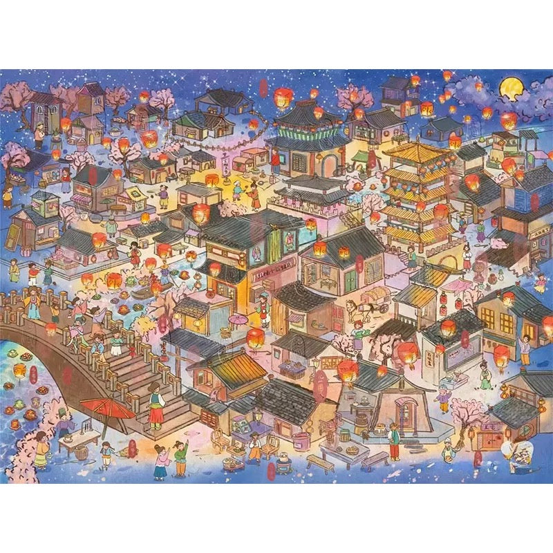 City of Lights and Dreams 3D Sticker | 2 Cute Miniature Scenes