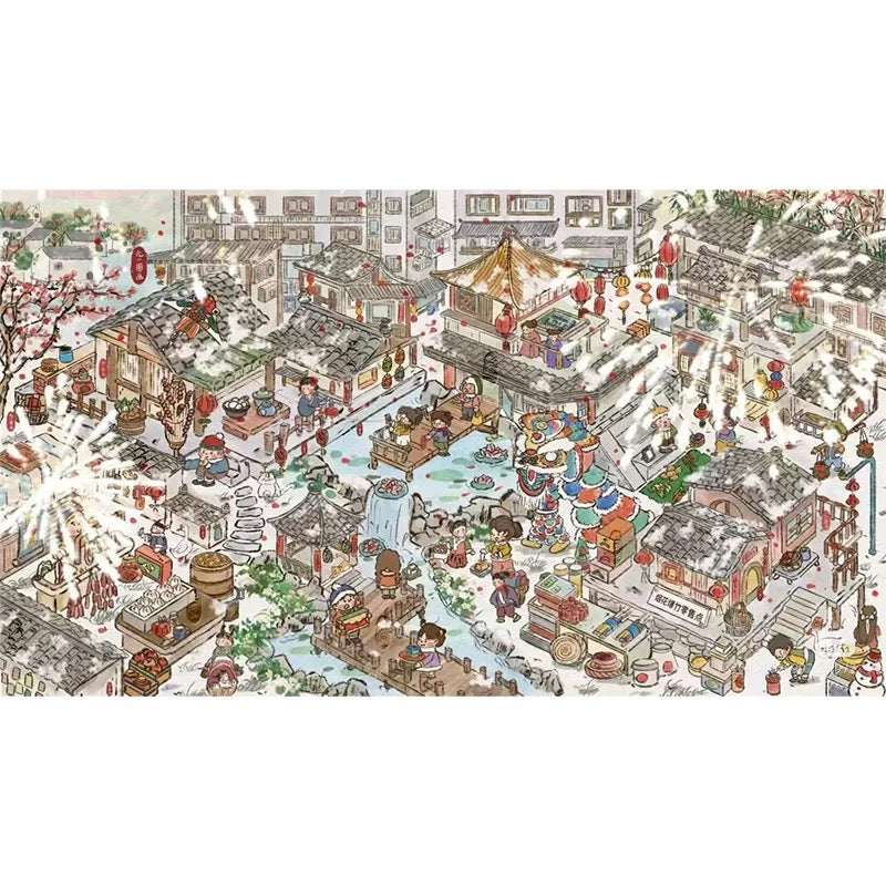 City of Lights and Dreams 3D Sticker | 2 Cute Miniature Scenes