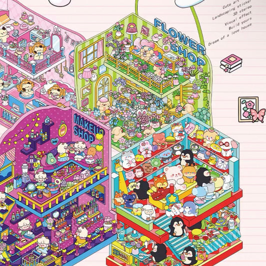 My Foldable World 3D Sticker | 4 Cute Miniature Scenes