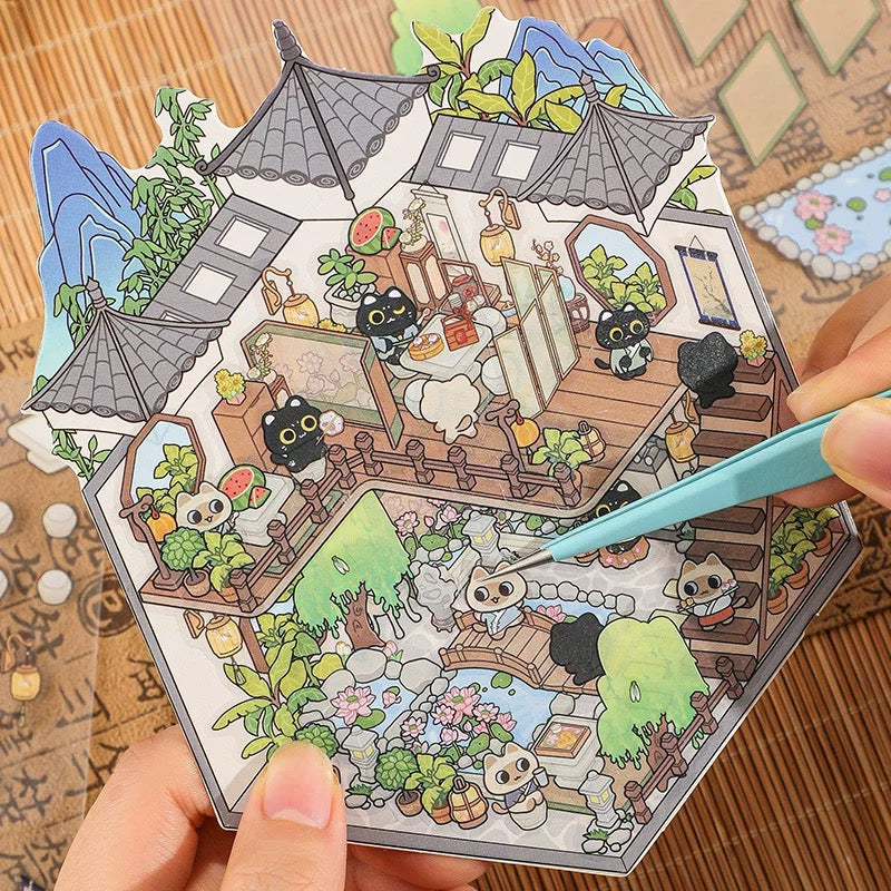Ancient Seasons Tale 3D Sticker | 4 Cute Miniature Scenes