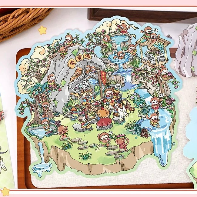 Four Masterpieces 3D Sticker | 2 Cute Miniature Scenes