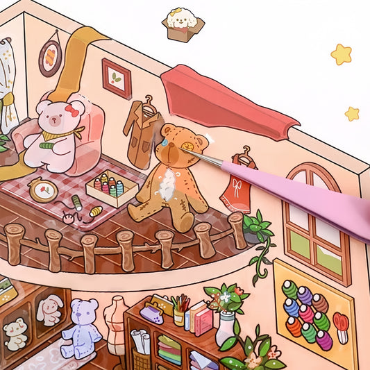 Miniature Shop 3D Stickers | 4 Cute Miniature Scenes