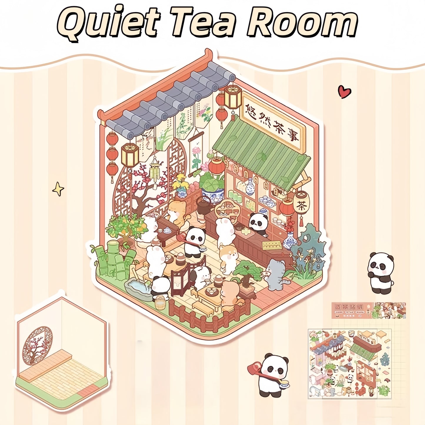 Miniature Shop 3D Stickers | 4 Cute Miniature Scenes