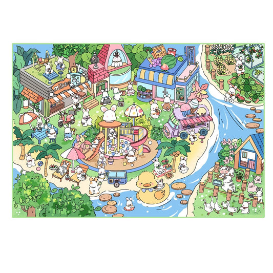 Four Seasons Town 3D Sticker | 4 Cute Miniature Scenes