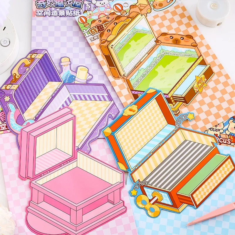 Toy Box World 3D Sticker Scenes | 4 Cute Miniature Scenes