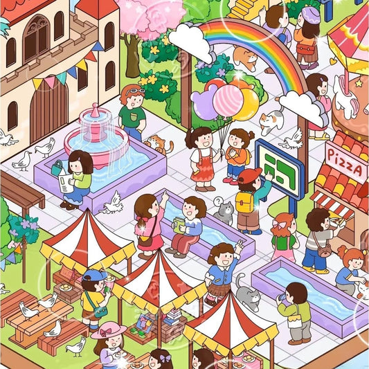 Colorful Dreamland 3D Sticker | 3 Cute Miniature Scenes