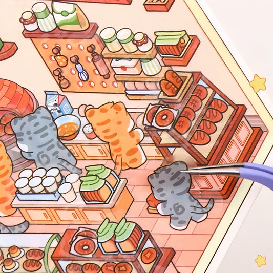 Tiny Animal Wonders 3D Sticker | 4 Cute Miniature Scenes