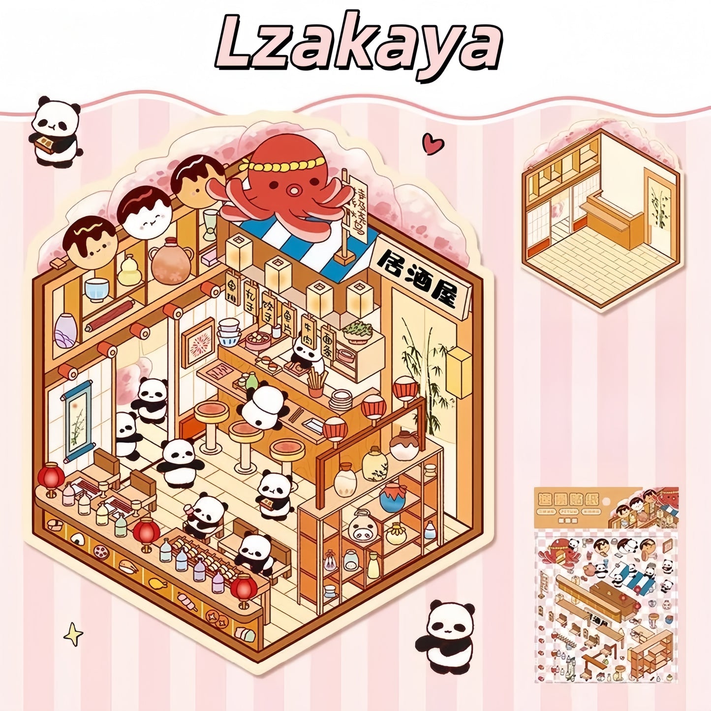 Little Wonder Rooms 3D Sticker | 4 Cute Miniature Scenes