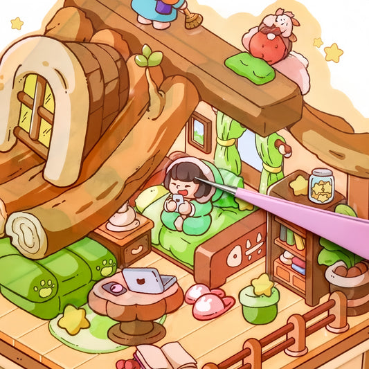 Playful Delights 3D Sticker | 2 Cute Miniature Scenes