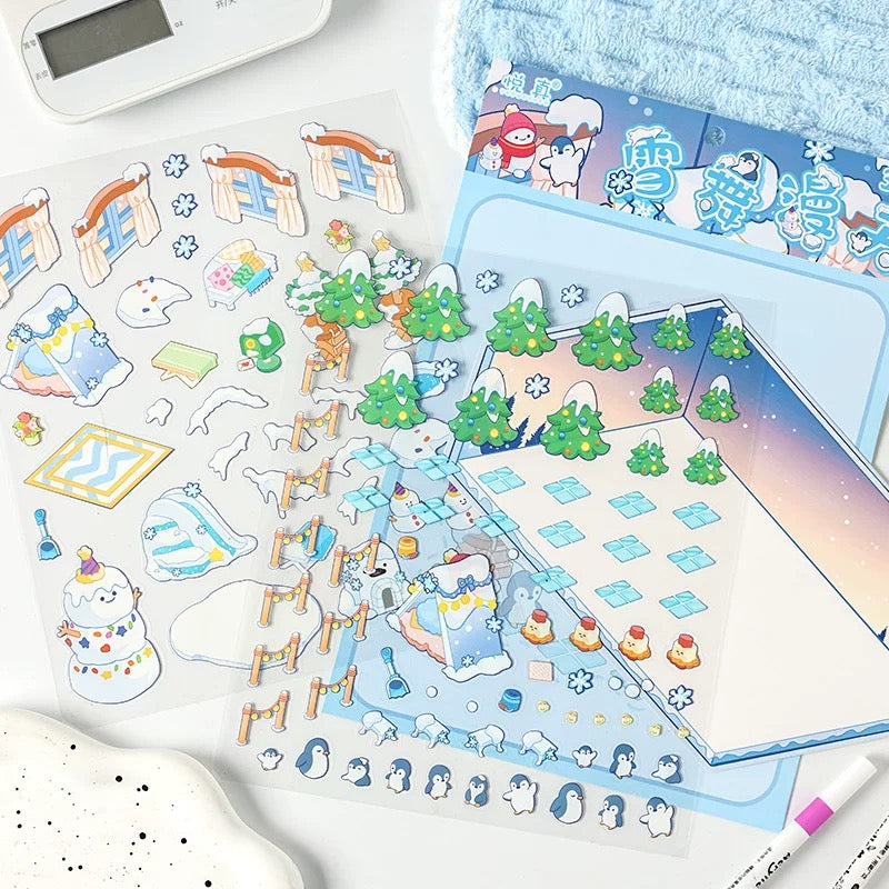 Fantasy Seasons 3D Sticker | 4 Cute Miniature Scenes
