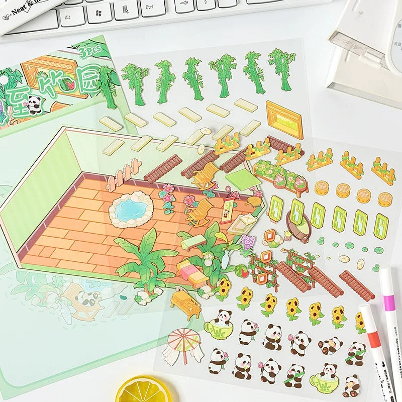 Fantasy Seasons 3D Sticker | 4 Cute Miniature Scenes