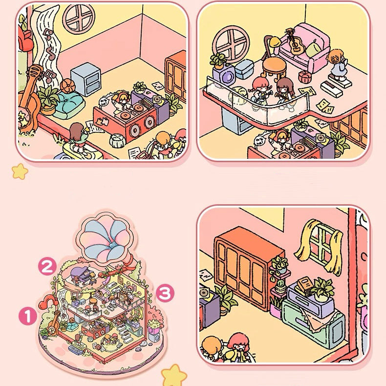 Cozy Little Scenes 3D Sticker | 4 Cute Miniature Scenes